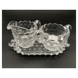 Fostoria "American Cubist" Cream And Sugar Set
