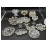 Assorted Glass Bowls, Compotes, Plates