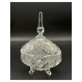 3 Footed Crystal Candy Dish