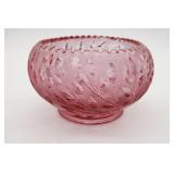 Fenton Cranberry "Wildflower" Glass Bowl