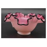 Fenton Black Rose Crest Bowl