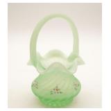 Fenton Hand Painted Sea Mist Green Basket