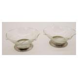 B-1 Glass Etched Bowls With Sterling Silver Base
