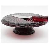 Avon Cape Cod Ruby Red Cake Stand And Server