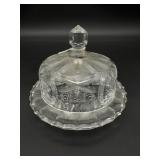 Cut Glass Butter Dish With Dome