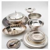 Assorted Silverplate Serving Dishes And Utensils