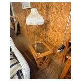 Table Lamp And Side Table With Glass Top