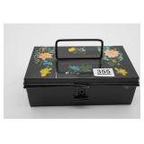 Black Hand Painted Metal Bank Box