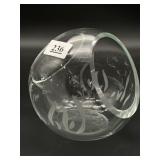 Etched Floral Round Vase