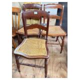 3 Cane Bottom Chairs