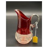 Ruby Red Stained Glass Pitcher