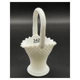 Westmoreland English Hobnail Milk Glass Basket