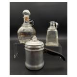 2 Glass Decanters, Vintage Coffee Percolater