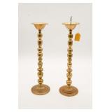 Pair Of Brass 16 In Candlesticks