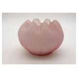 Fenton Pink Satin Glass Rose Bowl