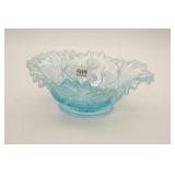 Ice Blue Ruffled Edge Bowl