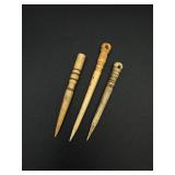 Antique Bone Sewing Awl Bodkins