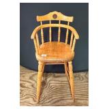 Antique Barrel Back High Chair