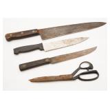 (3) Knives and (1) Pair Of Scissors
