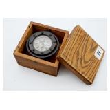 Nautical Compass, Gimbal Mounted In Wood Box