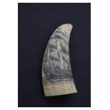 Scrimshaw Carved Bon Homme Richard