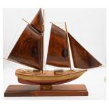 Wooden Model Sailboat "America"