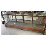 Oak Retail Store Showcase with Glass Shelves