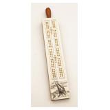 Cribbage Board Made Of Scrimshaw and Wood