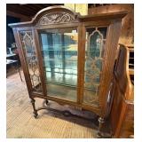 Oak China Cabinet w/ Glass Shelves