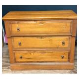 Wooden Chest of Drawers with Lion Head Ring Pulls