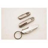(3) Silver Tone Pocket Knives