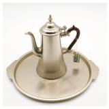 Pewter Teapot & Serving Tray