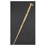 Antique Bone Ivory Crochet Hook Carved Hand Top