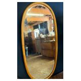 Oval Maple Beveled Mirror