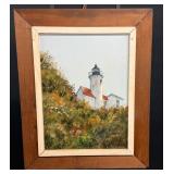 Lighthouse Oil Painting By Chuck Selmi