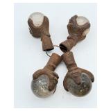 Large Ornate Victorian Cast Iron/Glass Ball Claw
