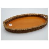 Woven Wicker Serving Tray - As Is