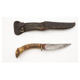 Deer Foot? Hunting Knife With Sheath