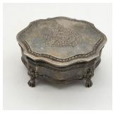 Silverplated Lion Crest Jewelry Casket
