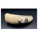 Scrimshaw Shim Scene Whales Tooth