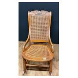 Eagle Carved Victorian Caned Set And Back Rocking