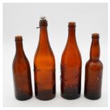Amber Glass Beer Bottles (4)