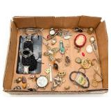 Costume Jewelry Lot ~  Watches & Etc.