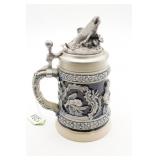 M. A. Ricker Trout on Lid Pewter German Beer Stein