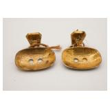 Pair Of Brass Soap Dishes From The Uss Algo