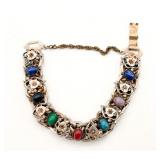 Vintage Victorian Style Slide Link Wide Bracelet