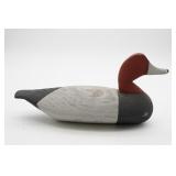 Red Head Drake Decoy Signed W.L. Curles