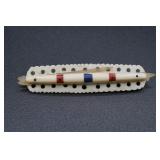 Antique Sailor Carved Toothpick Red/White/Blue