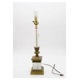 Cut Crystal and Brass Table Lamp