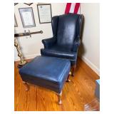 Paul Robert Wing Back Chair and Ottoman